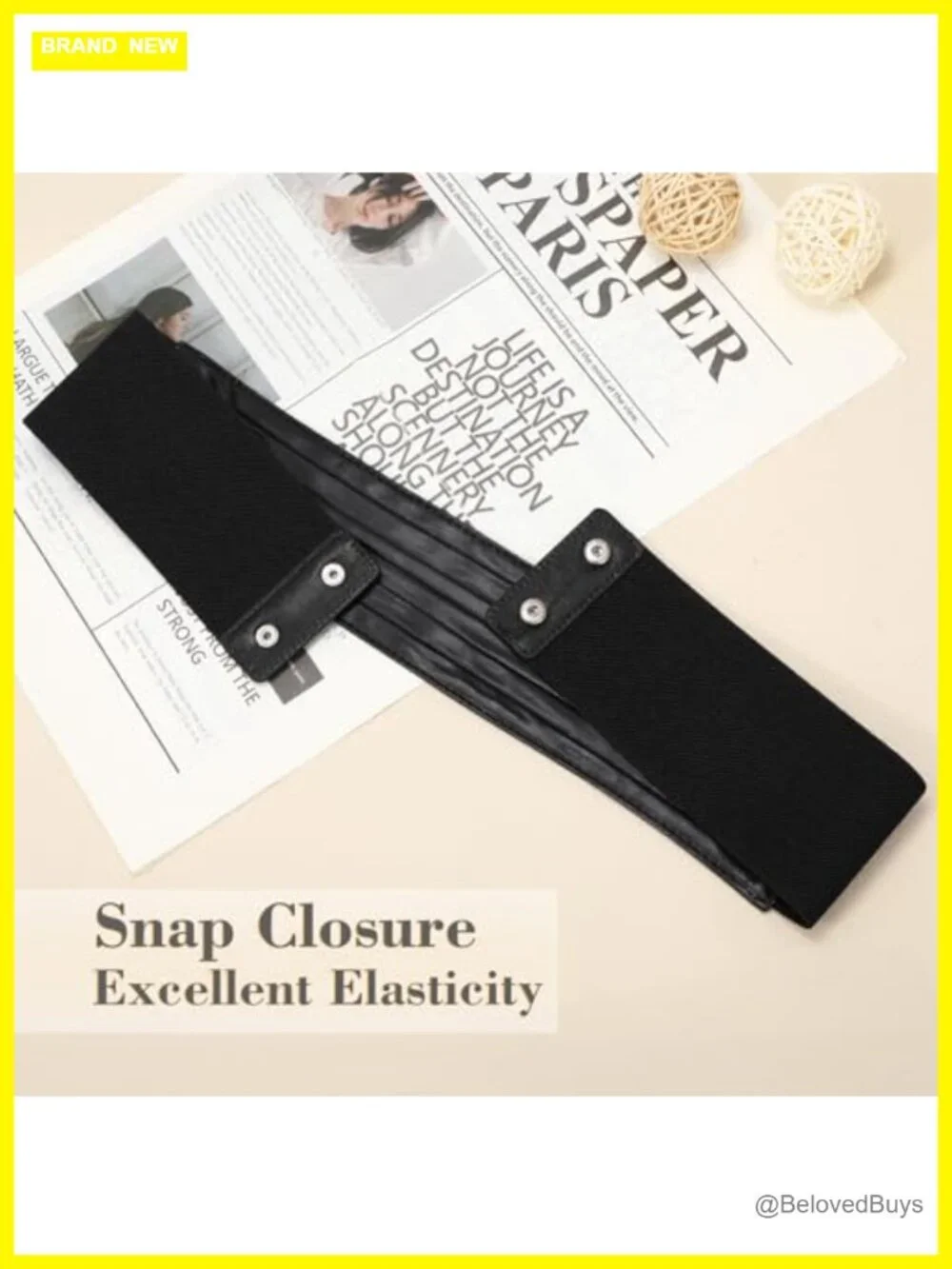 Wide Stretchy Faux Leather Waist Belt Vintage Cinch Dress Belt